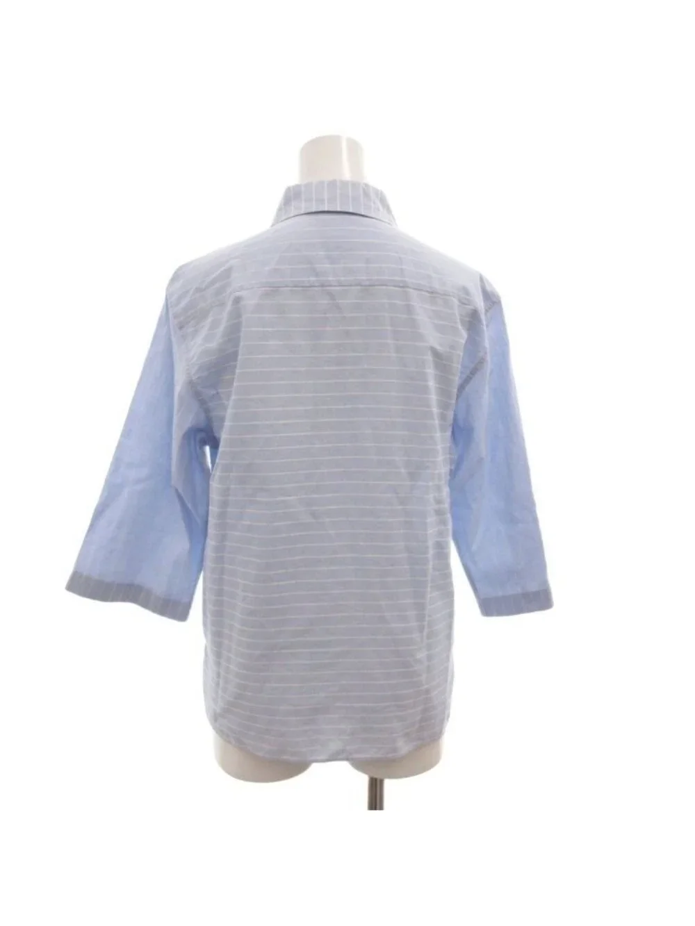 Chanel Identification Shirt Blouse Three Quarter Sleeve Logo Embroidery Border